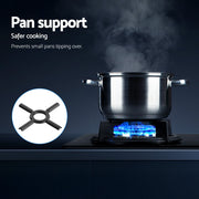 Devanti Gas Cooktop 60cm 4 Burner Black CT-GAS-4BTB-BK