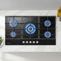 Devanti 90cm Gas Cooktop 5 Burner LPG NG Tempered Glass Hob Black CT-GAS-5B-L-BK