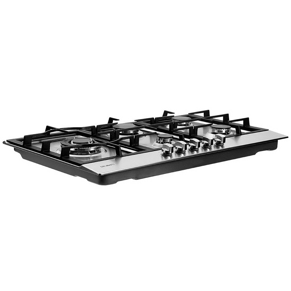 Devanti Gas Cooktop 90cm 5 Burner Silvir CT-GAS-5B-SS