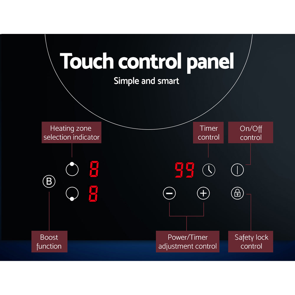 Devanti Induction Cooktop 30cm Electric Cooker CT-IN-C-YL-ID3501
