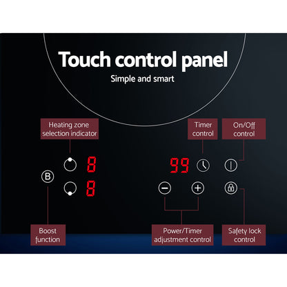 Devanti Induction Cooktop 30cm Electric Cooker CT-IN-C-YL-ID3501
