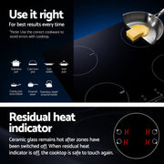 Devanti Electric Induction Cooktop 70cm Ceramic 4 Zones Stove Cook Top Hot Plate 7000W CT-IN-D-YL-IF7004C-70