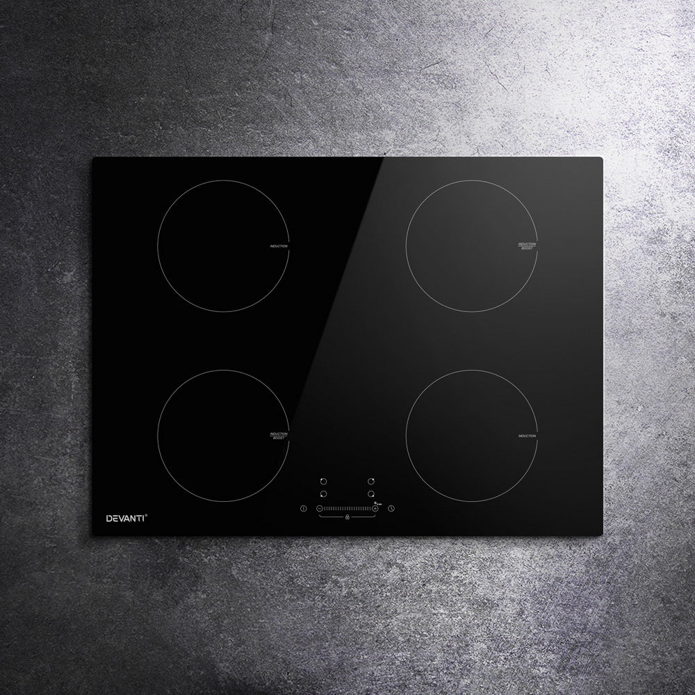 Devanti Electric Induction Cooktop 70cm Ceramic 4 Zones Stove Cook Top Hot Plate 7000W CT-IN-D-YL-IF7004C-70