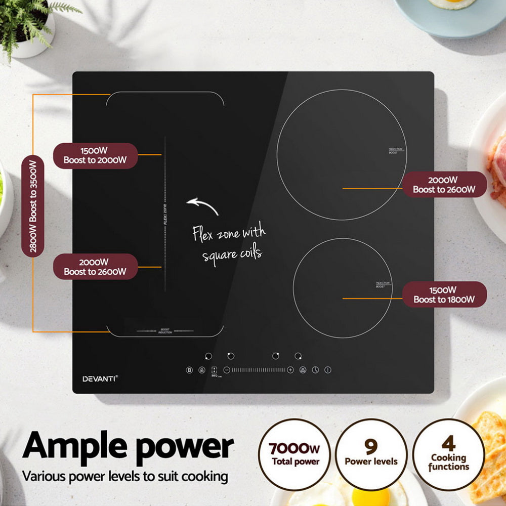 Devanti Induction Cooktop 60cm Electric Cooker CT-IN-D-YL-IF7008S