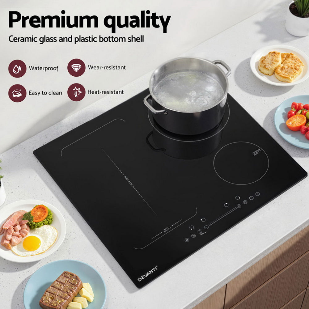Devanti Induction Cooktop 60cm Electric Cooker CT-IN-D-YL-IF7008S