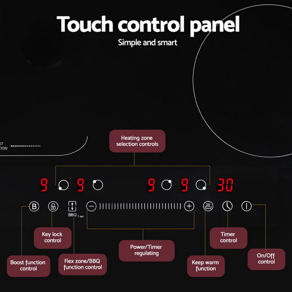 Devanti Induction Cooktop 60cm Electric Cooker CT-IN-D-YL-IF7008S