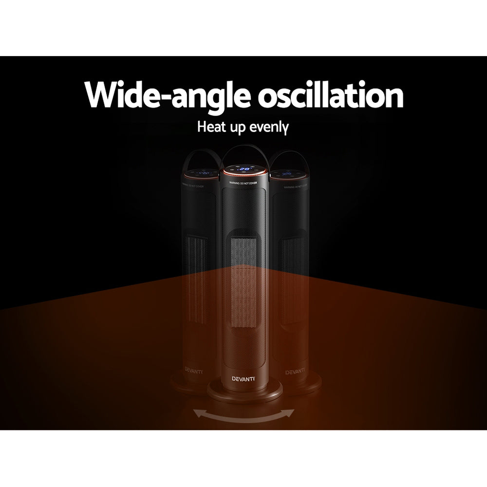 Devanti Ceramic Tower Heater 2000W CTH-B-2000-BK