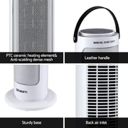 Devanti 2000W Ceramic Tower Heater Space Heaters Oscillating Indoor White CTH-B-2000-WH