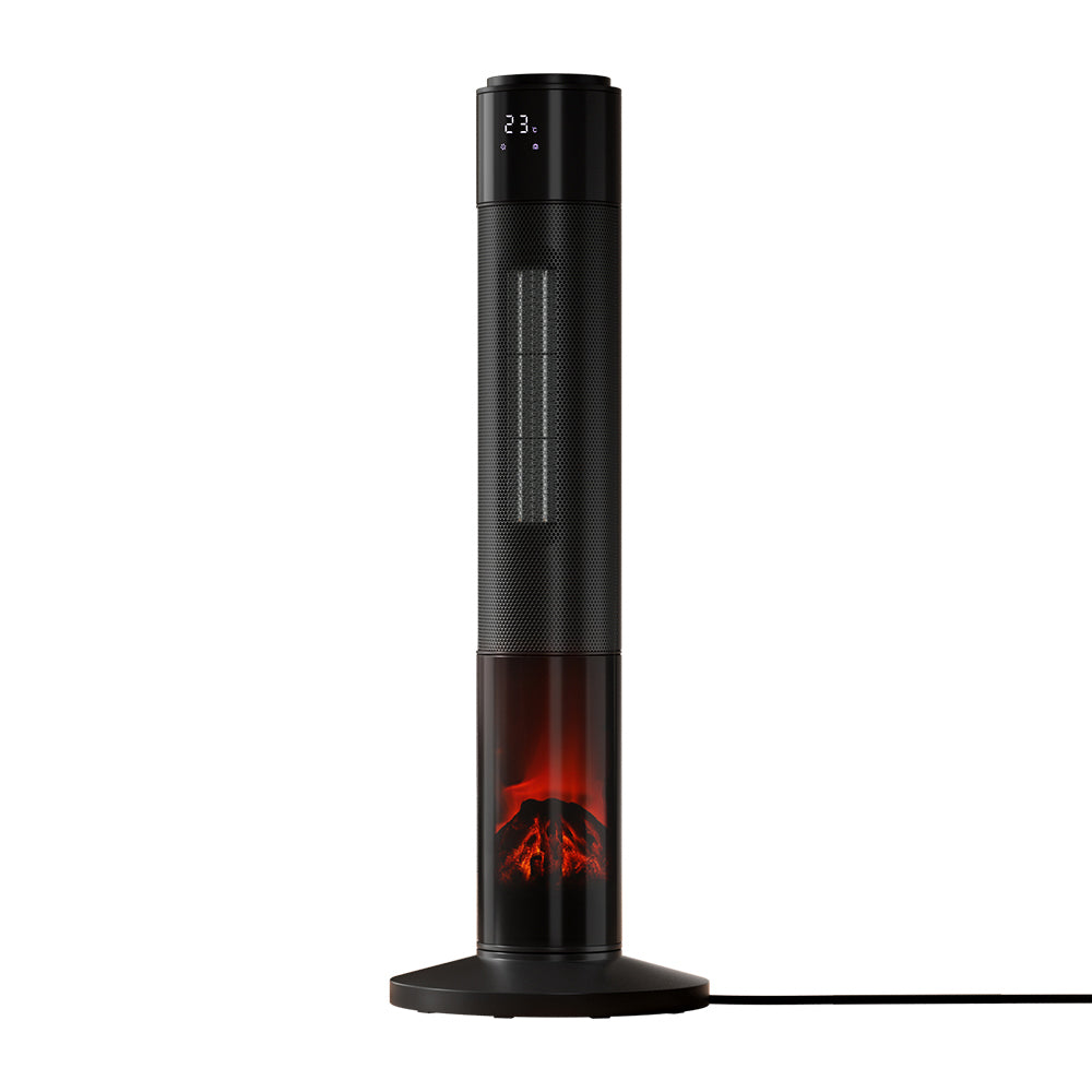 Devanti Ceramic Tower Heater 3D Flame 2000W CTH-B-FH2000-BK