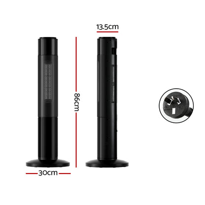 Devanti Ceramic Tower Heater 3D Flame 2000W CTH-B-FH2000-BK