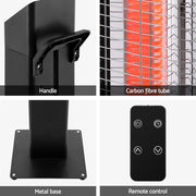 Devanti Radiant Tower Heater Electric Portable Remote Control 2000W Heating CTH-B-OTH2000-BK