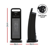 Devanti 2000W Ceramic Tower Heater Space Heaters Indoor Oscillating Black CTH-SQ-2000-BK
