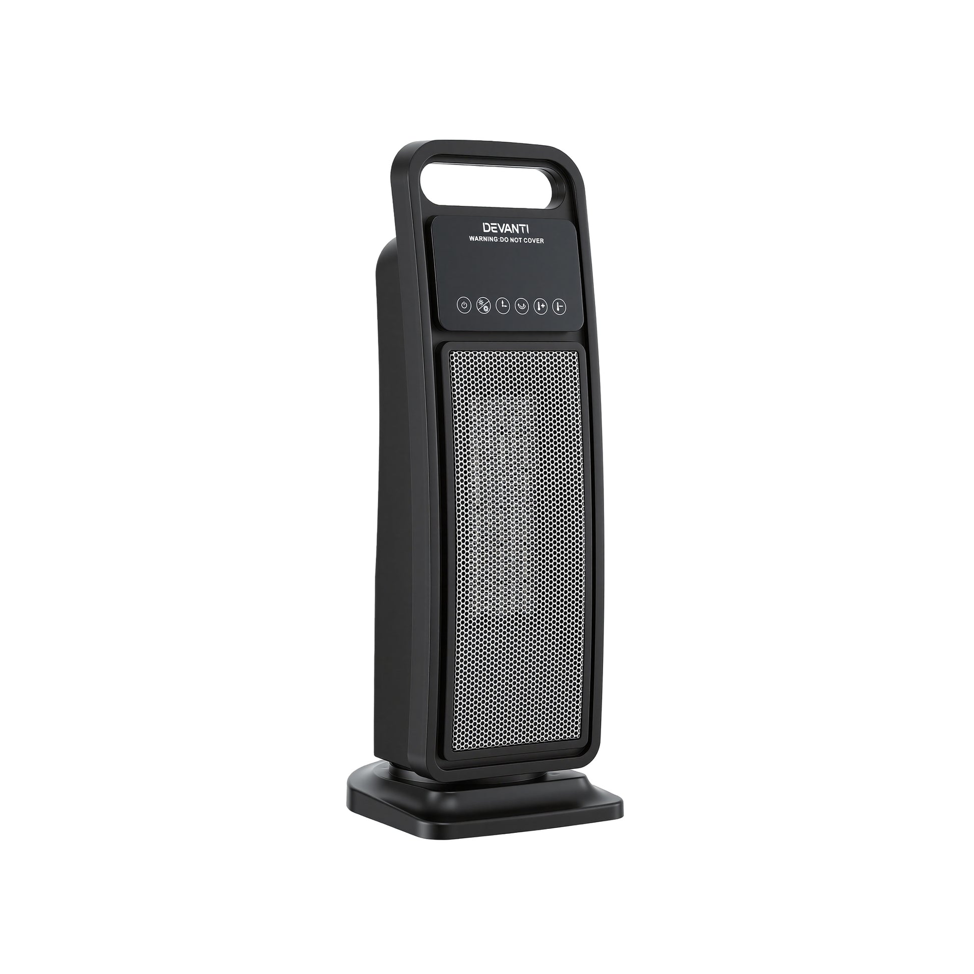 Devanti 2000W Ceramic Tower Heater Space Heaters Indoor Oscillating Black CTH-SQ-2000-BK