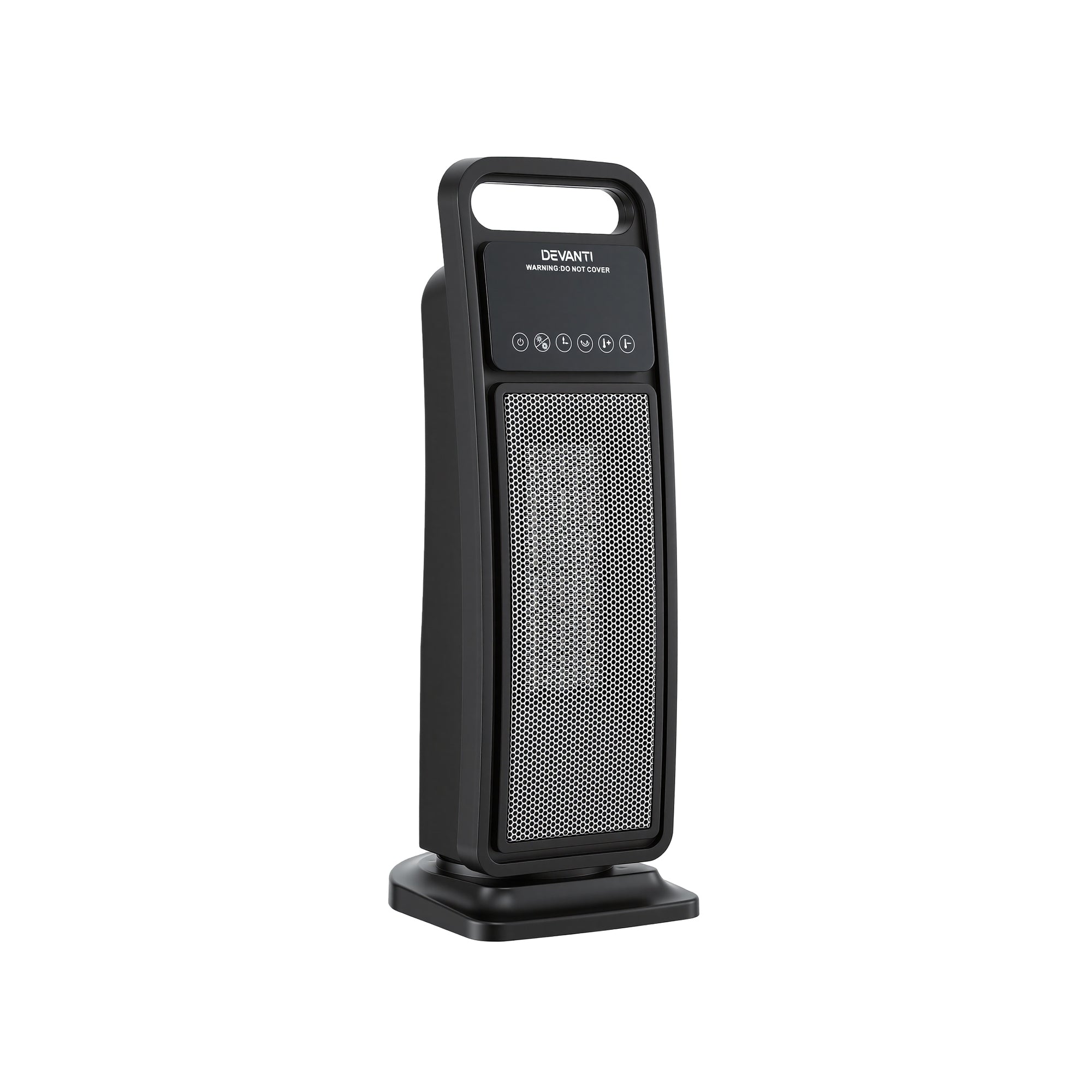 Devanti 2000W Ceramic Tower Heater Space Heaters Indoor Oscillating Black CTH-SQ-2000-BK