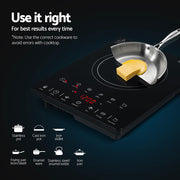 Devanti Electric Ceramic Cooktop 30cm CTT-B-1E-1Z-TOUCH-BK