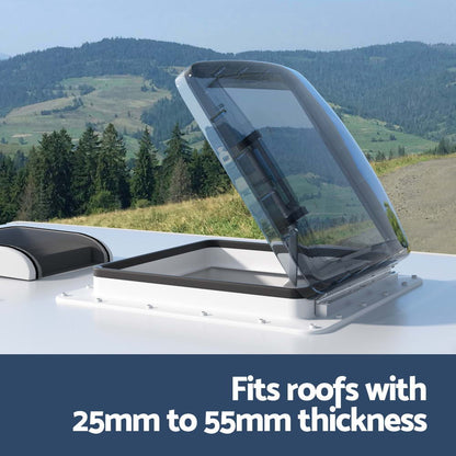 Weisshorn Caravan Roof Vent Air Exhaust Hatch RV Motorhome Camper White CV-VENT-46X46X17-NET-GY