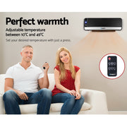 Devanti 2000W Wall Mounted Panel Heater - Black CWH-2000-BK