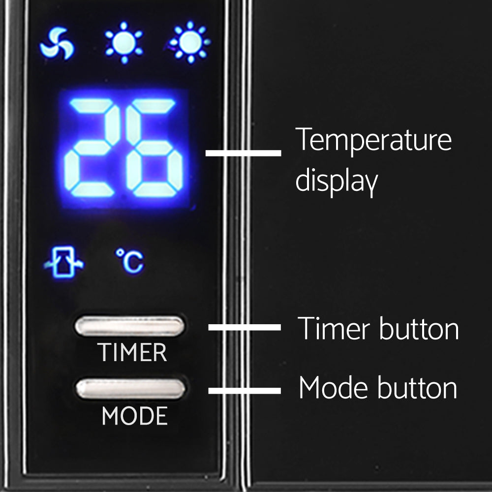 Devanti 2000W Wall Mounted Panel Heater - Black CWH-2000-BK