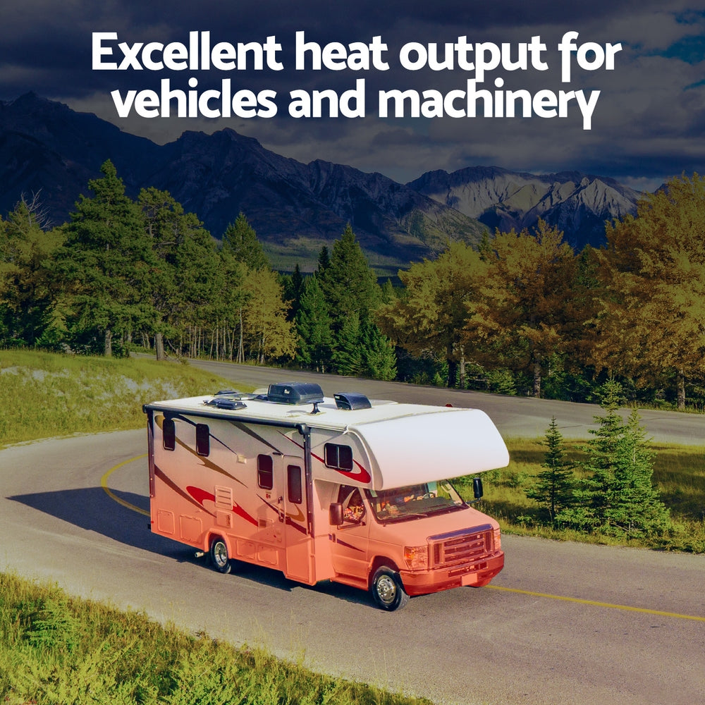 5KW Portable Diesel Air Heater Remote Control LCD Display Quick Heat Car RV Bus Boat DAH-1-5KW-BK-RD