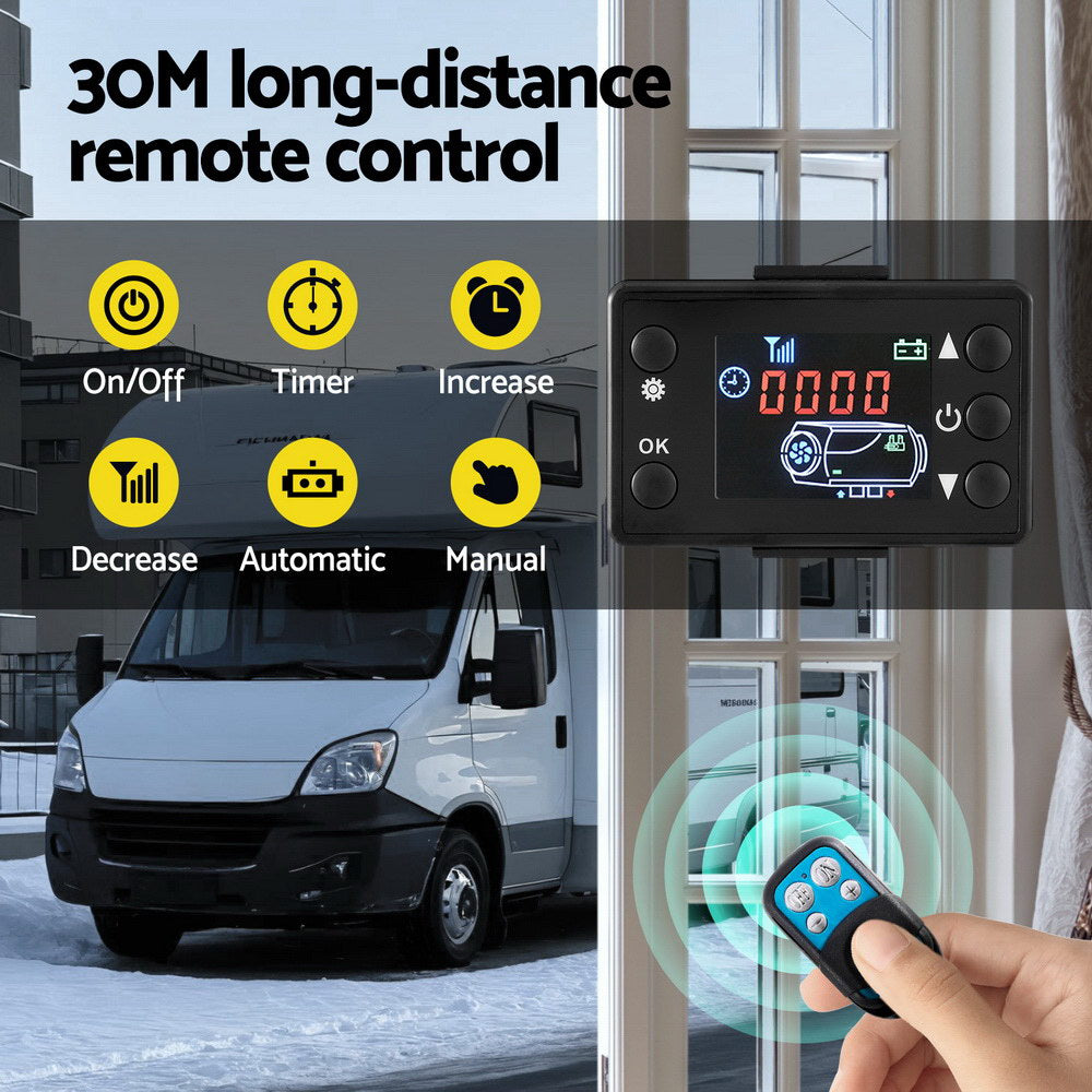 Giantz Diesel Air Heater All-in-one 12V 5KW LCD Remote Control for Car RV Indoors caravan machinery DAH-2-5KW
