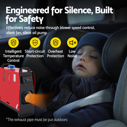 Giantz Diesel Air Heater All-in-one 12V 5KW LCD Remote Control for Car RV Indoors caravan machinery DAH-2-5KW