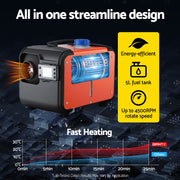 Giantz Diesel Air Heater All-in-one 12/24V 5KW LCD Remote Control for Car RV Indoors machinery DAH-26-CUBE