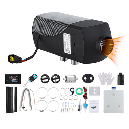 Giantz Diesel Air Heater 12-24V 2KW LCD Display Remote Control for Car Bus RV Indoor Black DAH-2KW-26-BK