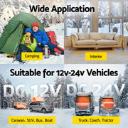 Giantz Diesel Air Heater 12-24V 2KW LCD Display Remote Control for Car Bus RV Indoor Black DAH-2KW-26-BK
