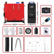 Giantz Diesel Air Heater All-in-one 12V 5KW LCD Remote Control for Car RV Indoors DAH-5KW-BK-RD