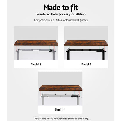 Artiss Standing Desk Top Rustic Brown 140CM DB-B-140-RB