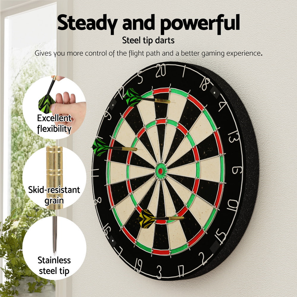 18" Dartboard Dart Board with Steel Darts Competition Party Game DB-BOARD-18IN