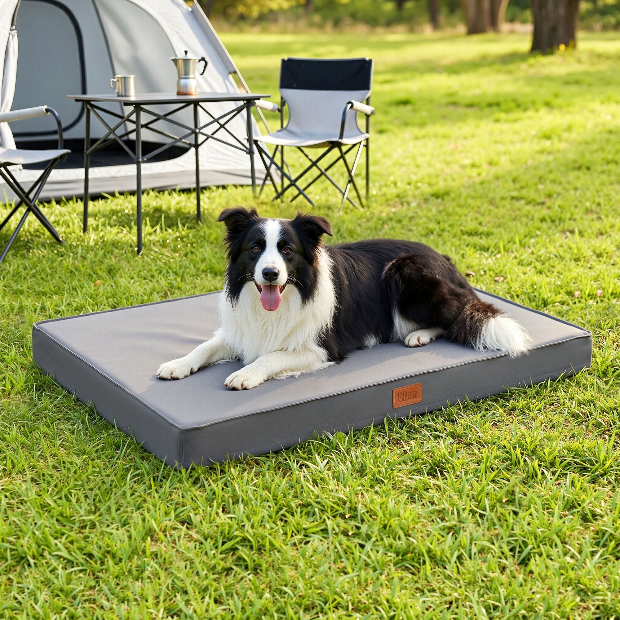 i.Pet Dog Bed Large Water-resistant Egg Crate Foam Orthopedic Pet Mat Grey