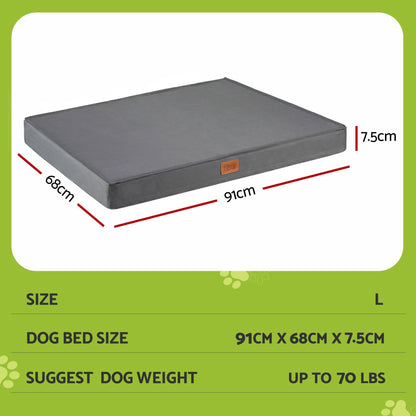 i.Pet Dog Bed Large Water-resistant Egg Crate Foam Orthopedic Pet Mat Grey DBED-PAD-L-GY