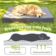 i.Pet Dog Bed XL Water-resistant Egg Crate Foam Orthopedic Pet Mat Grey