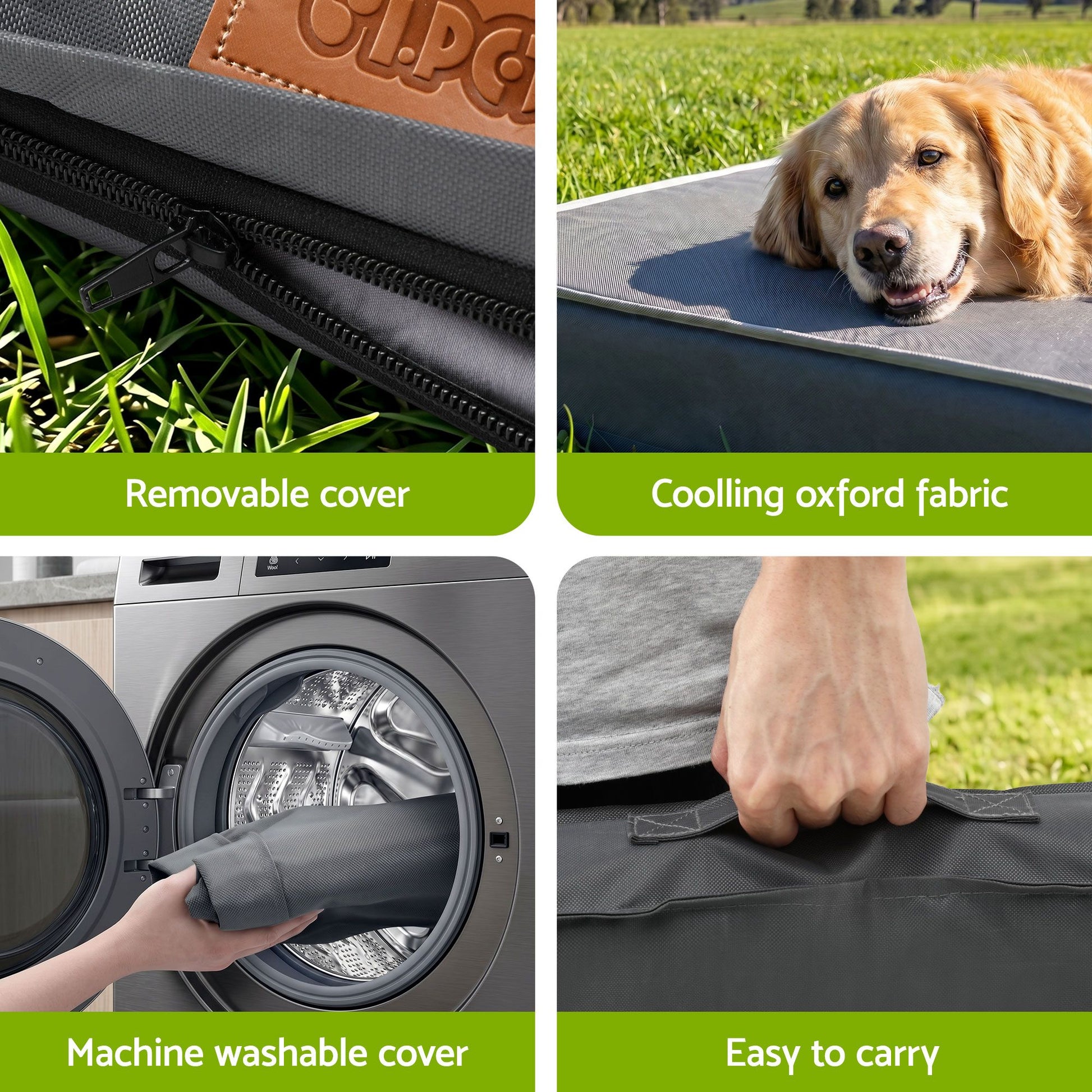 i.Pet Dog Bed XL Water-resistant Egg Crate Foam Orthopedic Pet Mat Grey DBED-PAD-XL-GY
