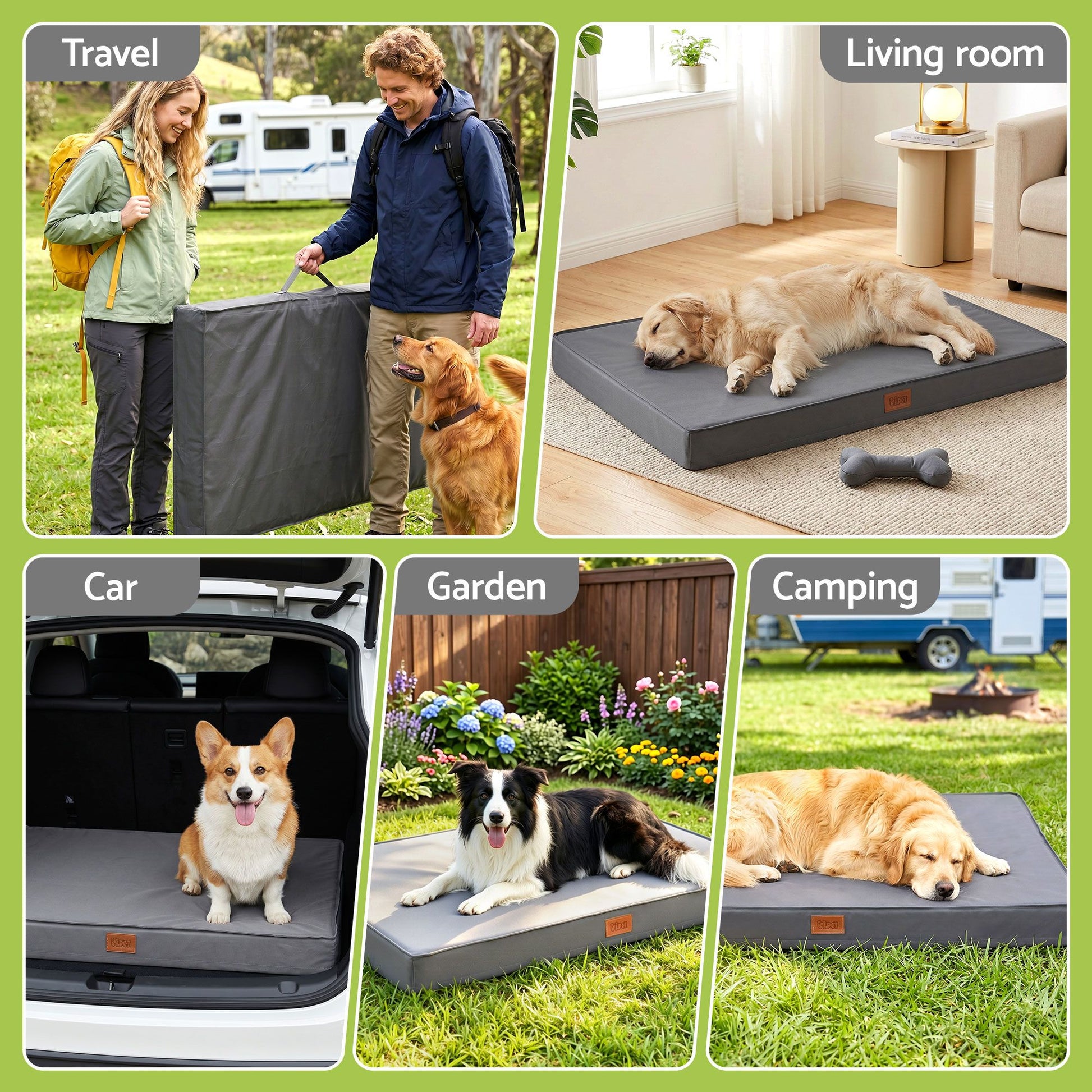 i.Pet Dog Bed XL Water-resistant Egg Crate Foam Orthopedic Pet Mat Grey DBED-PAD-XL-GY