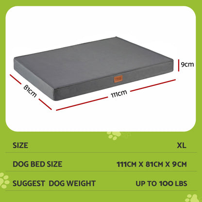 i.Pet Dog Bed XL Water-resistant Egg Crate Foam Orthopedic Pet Mat Grey DBED-PAD-XL-GY
