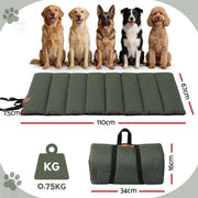 i.Pet Outdoor Dog Bed Large Water-resistant Washable Foldable Travel Dog Mat Green DBED-ROLL-GN