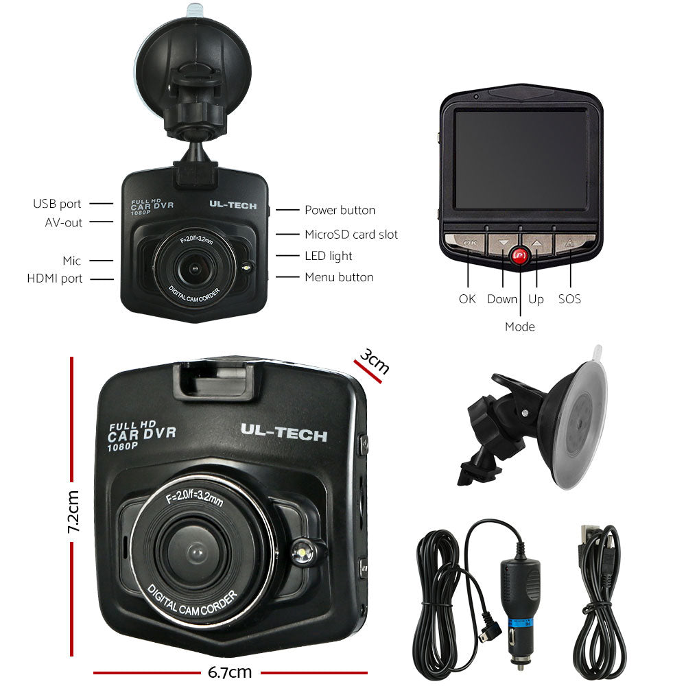 UL-tech Dash Camera 1080P 2.4" Front View,UL-tech Dash Camera 1080P 2.4" Front View Cam Car Video Recorder DC-RLDV-200-NEW-BK
