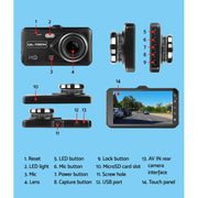 UL-tech Dash Camera 1080P 4" Front Rear View,UL-tech Dash Camera 1080P 4" Front Rear View Cam Car DVR Reverse DC-RLDV-A18-BK