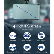 UL-tech Dash Camera 1080P 4" Front Rear Cam,UL-tech Dash Camera 1080P 4" Front Rear View Dual Cam Car DVR DC-RLDV-A19-BK