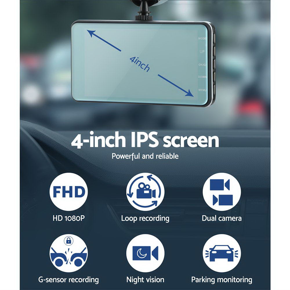 UL-tech Dash Camera 1080P 4" Front Rear Cam,UL-tech Dash Camera 1080P 4" Front Rear View Dual Cam Car DVR DC-RLDV-A19-BK