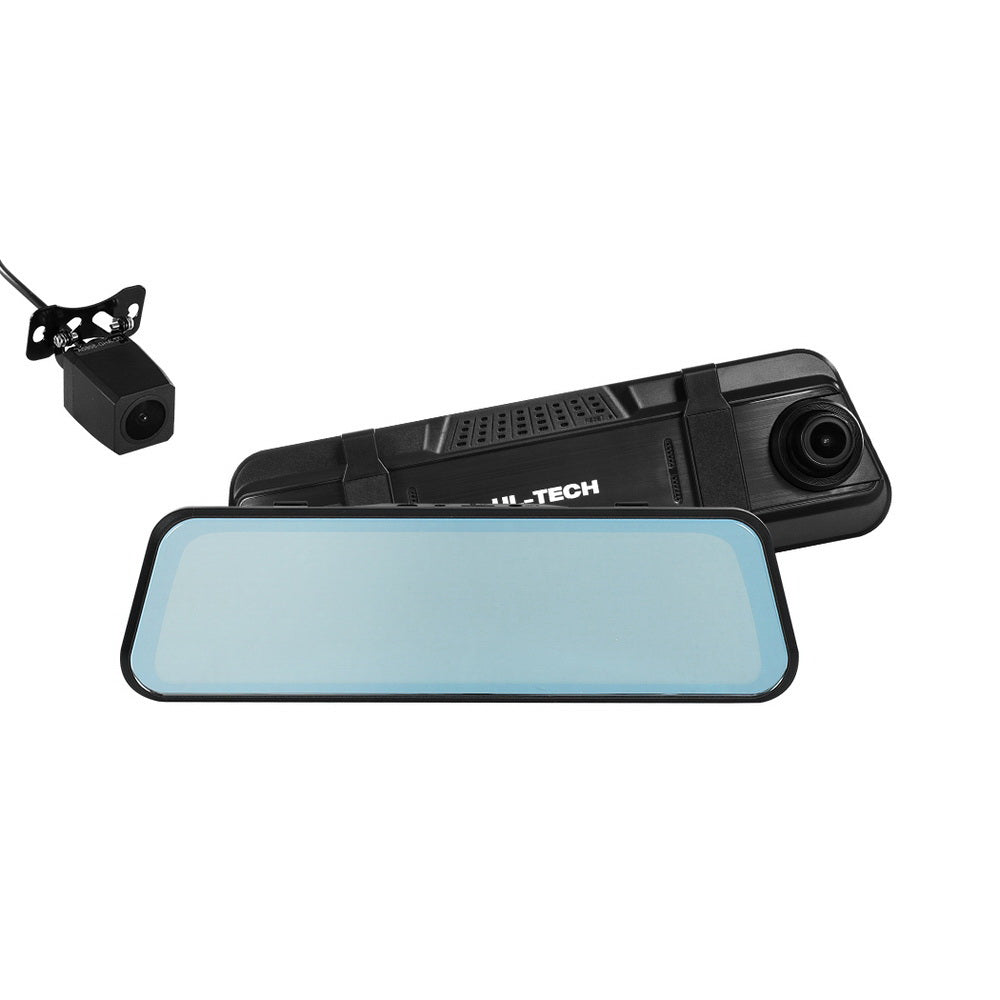 UL-tech Dash Camera 1080P 9.66" Front and Rear View Cam Car DVR Reverse Recorder DC-RM-L633-BK