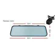 UL-tech Dash Camera 1080P 9.66" Front and Rear View Cam Car DVR Reverse Recorder DC-RM-L633-BK