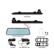 UL-tech Dash Camera 1080P 9.66" Front and Rear View Cam Car DVR Reverse Recorder DC-RM-L633-BK