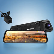 UL-tech Dash Camera 1080P 9.66" Front and Rear View Cam Car DVR Reverse Recorder DC-RM-L633-BK