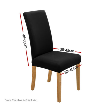 Artiss Dining Chair Covers 4x Slipcovers Spandex Stretch Banquet Wedding Black DCOVER-SPAN-4PC-BK