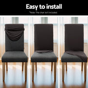 Artiss Dining Chair Covers 4x Slipcovers Spandex Stretch Banquet Party Dark Grey DCOVER-SPAN-4PC-DG