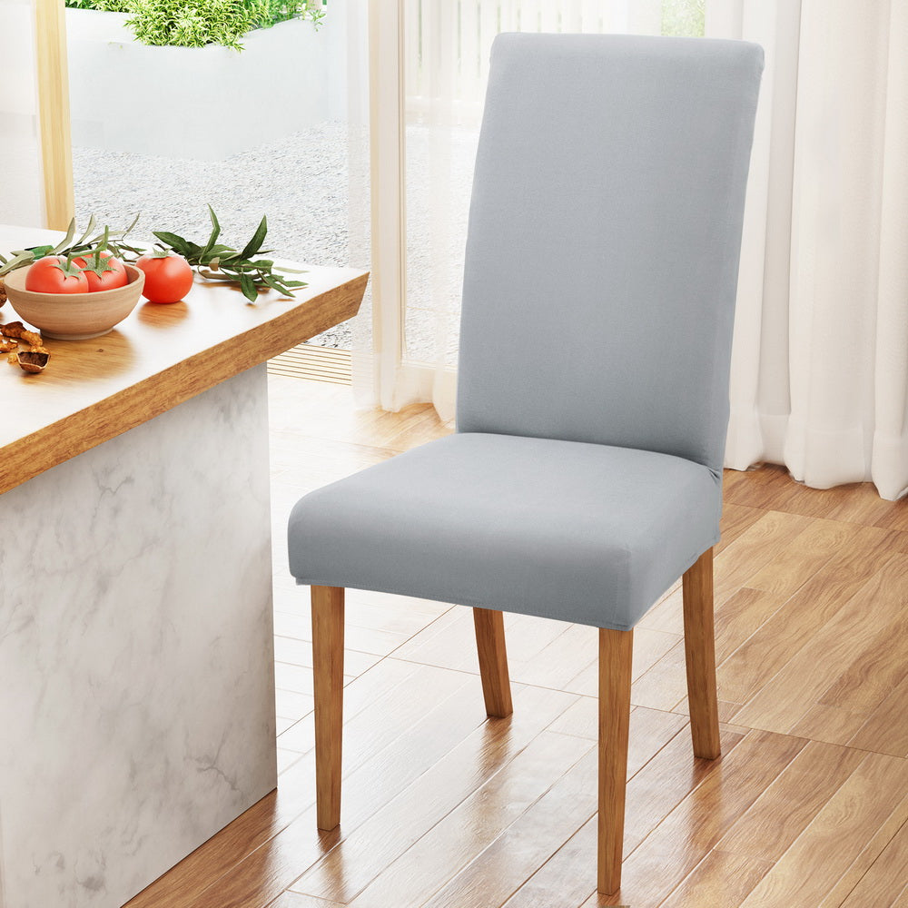 Artiss Dining Chair Covers 4x Slipcovers Spandex Stretch Banquet Wedding Grey DCOVER-SPAN-4PC-GY