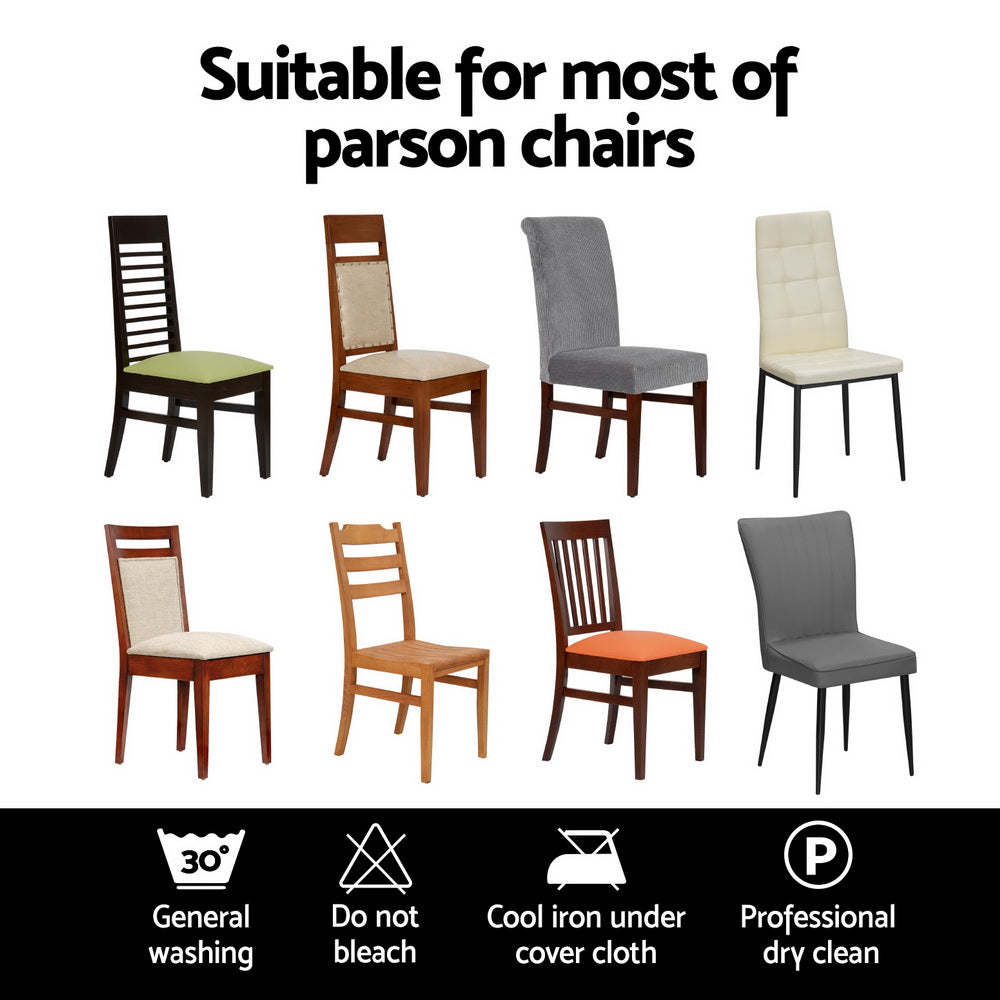 Artiss Dining Chair Covers 6x Slipcovers Spandex Stretch Banquet Party Dark Grey DCOVER-SPAN-6PC-DG